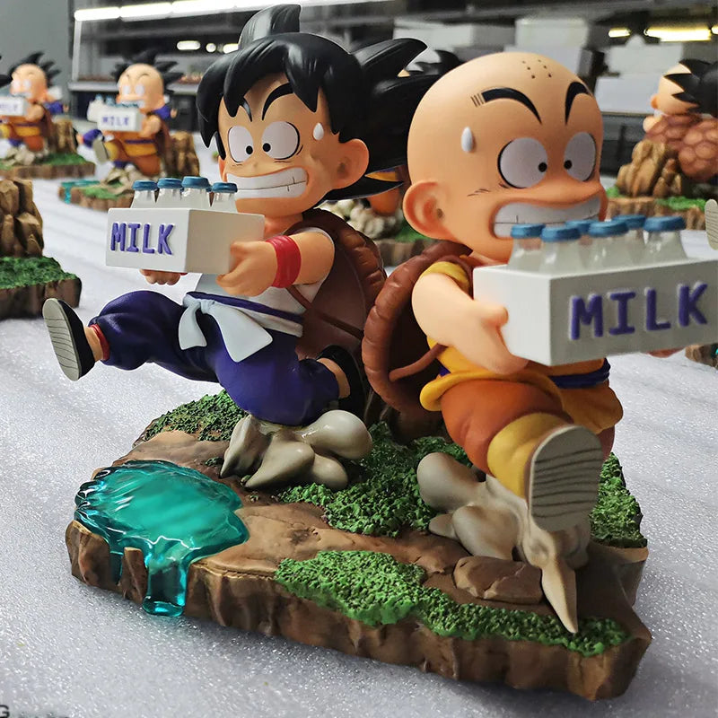 Figura de Anime de DBZ, Krillin,  entrega de leche, modelo de Anime, periferia, Colección, adorno, muñeca, modelo de PVC, regalos, juguetes, 15cm