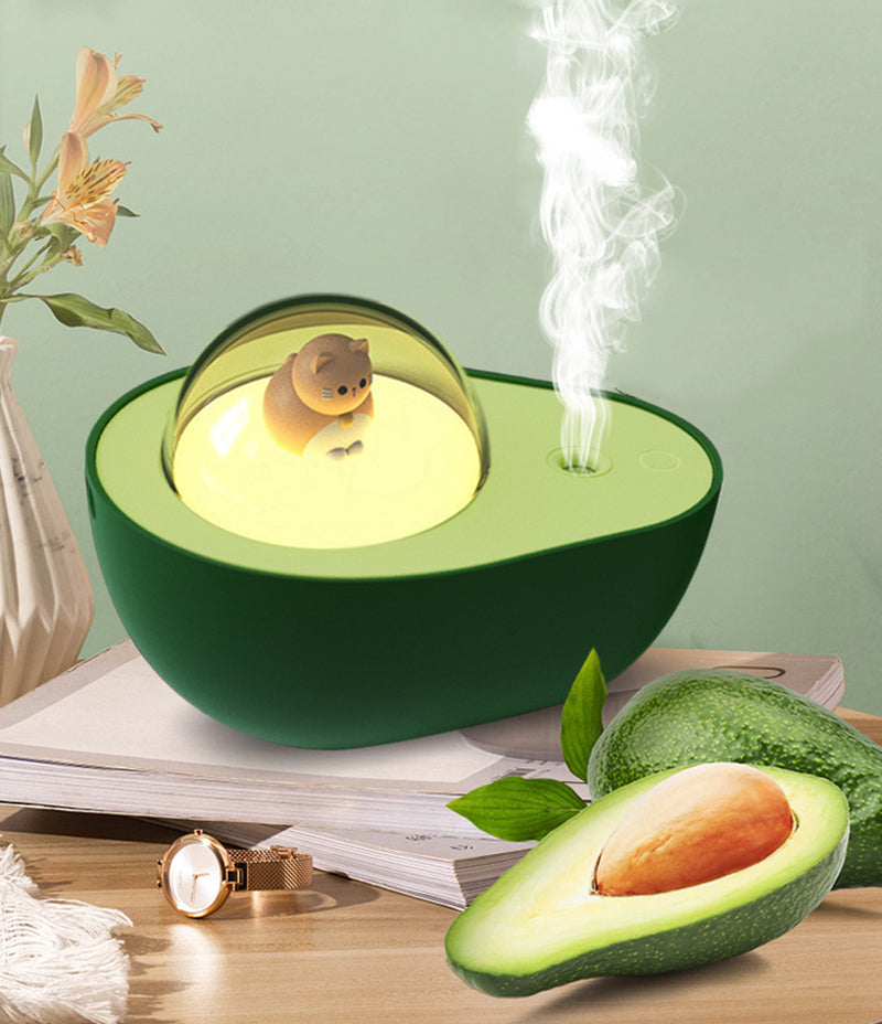 Humidificador de aire de 210ml, diseño de aguacate, Difusor de niebla fría y aroma