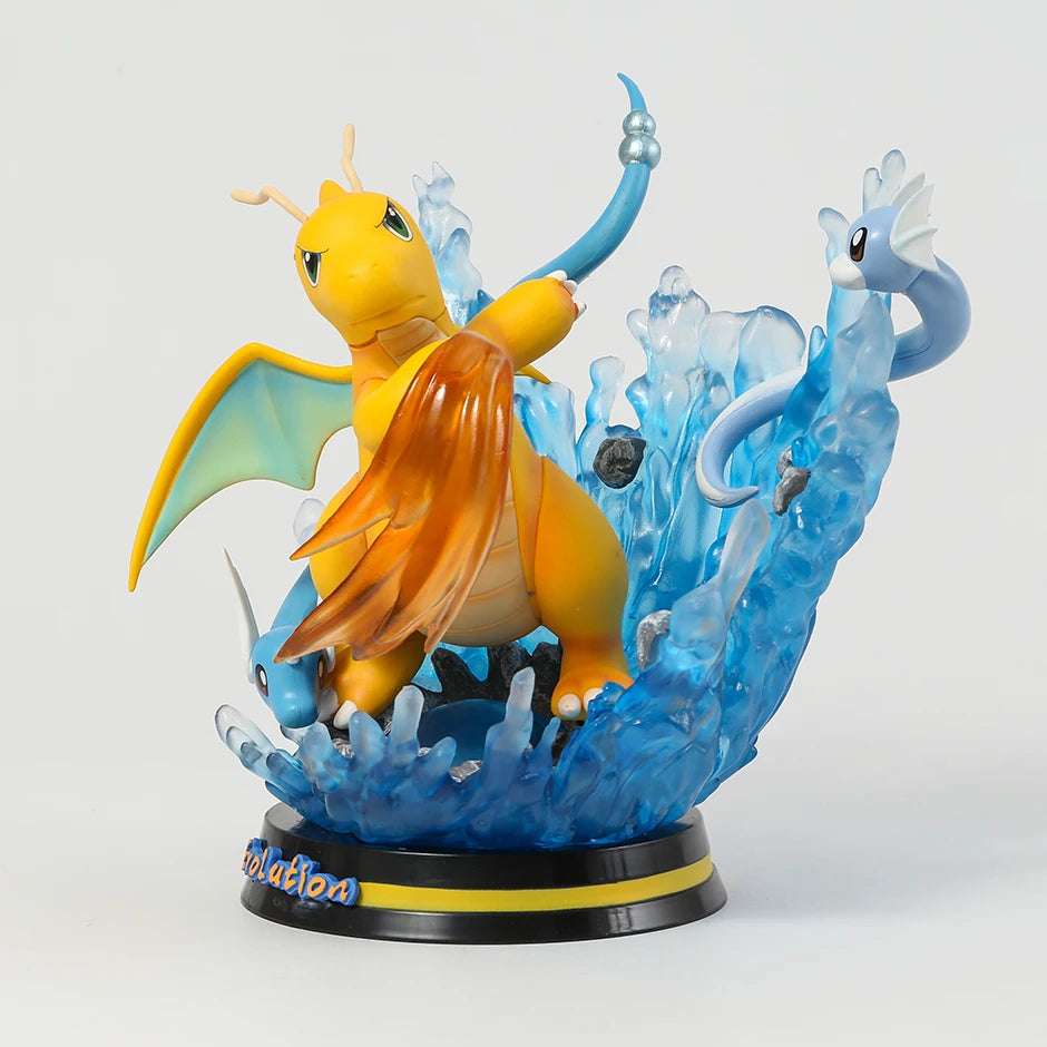 Figura Coleccionable de Anime, Pokemom Evolution Charizard Greninja Mewtwo Slowpoke Gengar Eevee Ornamenta de PVC con Luz LED Incluida