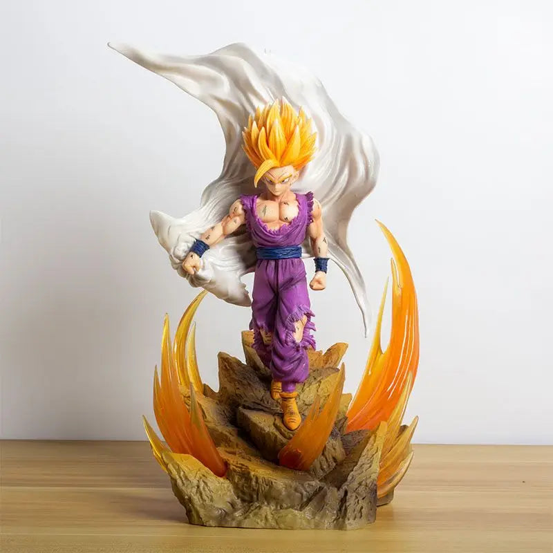 Figuras de acción de DBZ, juguetes de colección de PVC, estatua de doble cabeza, Super Saiyan, 37cm