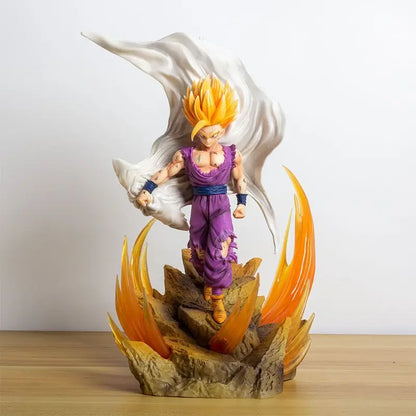 Figuras de acción de DBZ, juguetes de colección de PVC, estatua de doble cabeza, Super Saiyan, 37cm