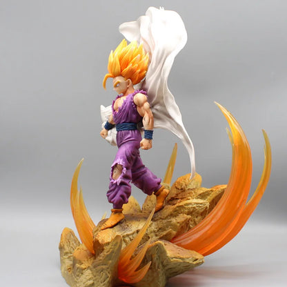 Figuras de acción de DBZ, juguetes de colección de PVC, estatua de doble cabeza, Super Saiyan, 37cm