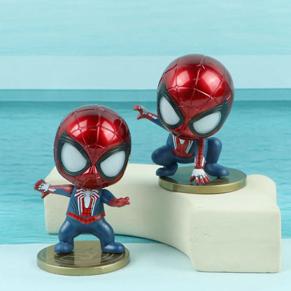 Set de 5 figuras de Spider-Man, modelo de decoración de coche, adorno, juguete para niños, regalos de cumpleaños