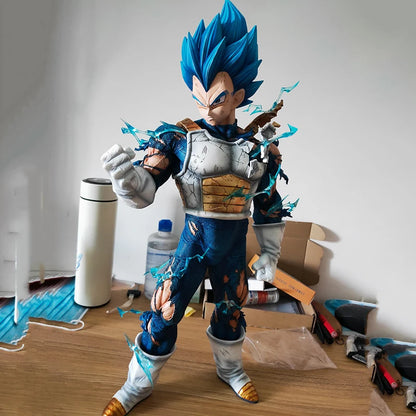 Figura de Vegeta de 46cm, juguete de Anime Dragon Ball Z GK Super Bule Saiyan Vegeta, colección de acción, estatua grande, muñeco para niño