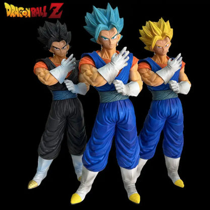 Dragonball Z Super SSJ Vegito Gogeta Figura de acción de Vegito Amarillo, Azul y Negro 32 cm de altura, para coleccionar o colocar sobre mesa, escritorio, oficina, etc