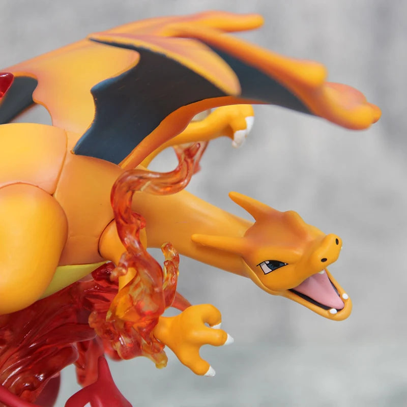 Figura Coleccionable de Anime, Pokemom Evolution Charizard Greninja Mewtwo Slowpoke Gengar Eevee Ornamenta de PVC con Luz LED Incluida