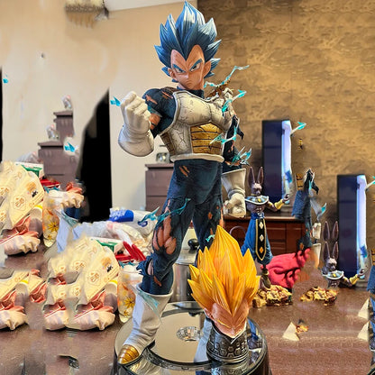 Figura de Vegeta de 46cm, juguete de Anime Dragon Ball Z GK Super Bule Saiyan Vegeta, colección de acción, estatua grande, muñeco para niño