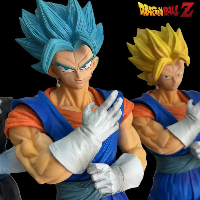 Dragonball Z Super SSJ Vegito Gogeta Figura de acción de Vegito Amarillo, Azul y Negro 32 cm de altura, para coleccionar o colocar sobre mesa, escritorio, oficina, etc