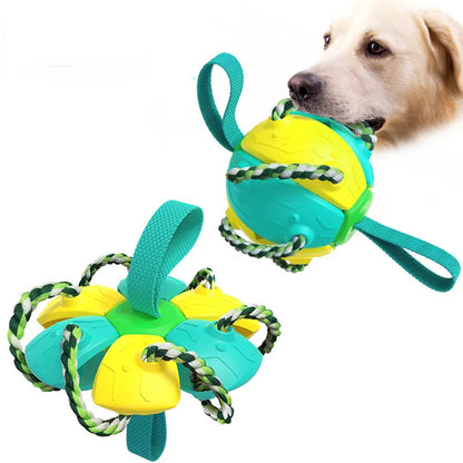 Pelota De Fútbol De Juguete para Perros Diseño Interactivo 2 en 1 Para Masticar