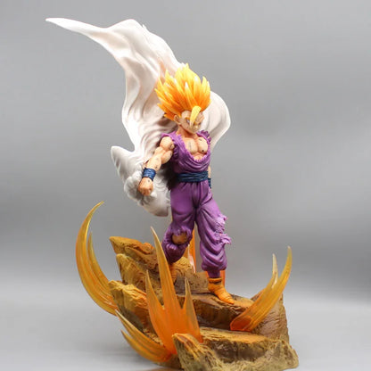 Figuras de acción de DBZ, juguetes de colección de PVC, estatua de doble cabeza, Super Saiyan, 37cm