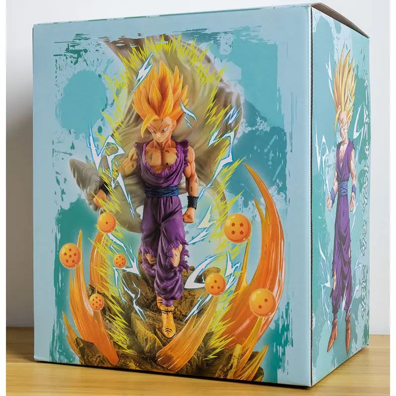 Figuras de acción de DBZ, juguetes de colección de PVC, estatua de doble cabeza, Super Saiyan, 37cm