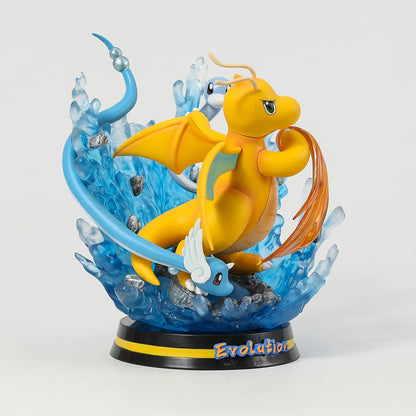 Figura Coleccionable de Anime, Pokemom Evolution Charizard Greninja Mewtwo Slowpoke Gengar Eevee Ornamenta de PVC con Luz LED Incluida