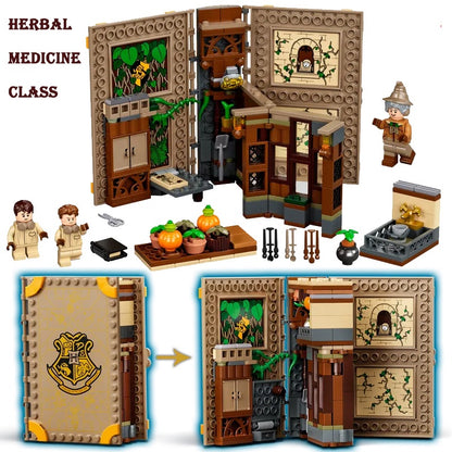 Kit de Construcción Harry Potter Momentos Hogwarts Clase de Adivinación, Clase de medicina Herbal, Defensa contra las artes oscuras, etc (Modelo génerico)