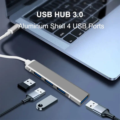 Expansor de puertos USB extensor de 4 puertos pequeño USB Hub para PC Laptop 5 Gbps