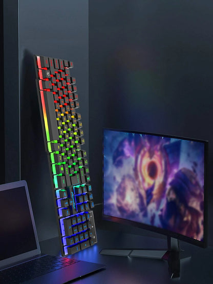 Paquete de teclado y ratón con luces LED para videojuegos diseño profesional